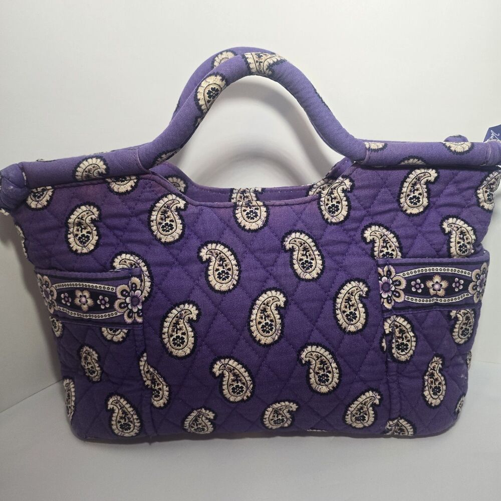 Vera Bradley Gabby Simply Violet Purple Paisley Purse Satchel Handbag- Retired